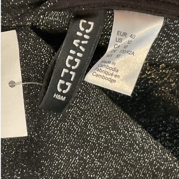 Divided H&M Dress Women's Size 10 Black Shimmer Sleeveless Party - Picture 2 of 7